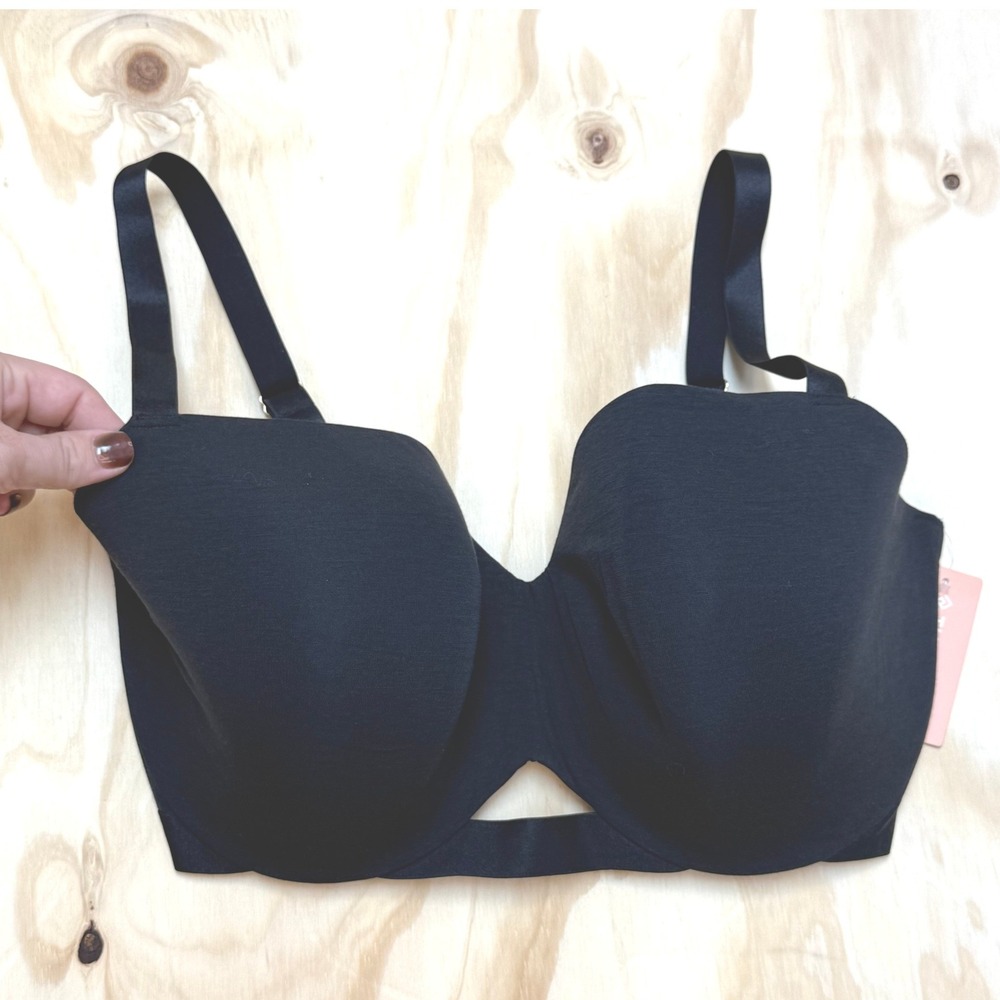 ThirdLove 24/7 Pima Cotton T-Shirt Bra Black Underwire 38G NWT